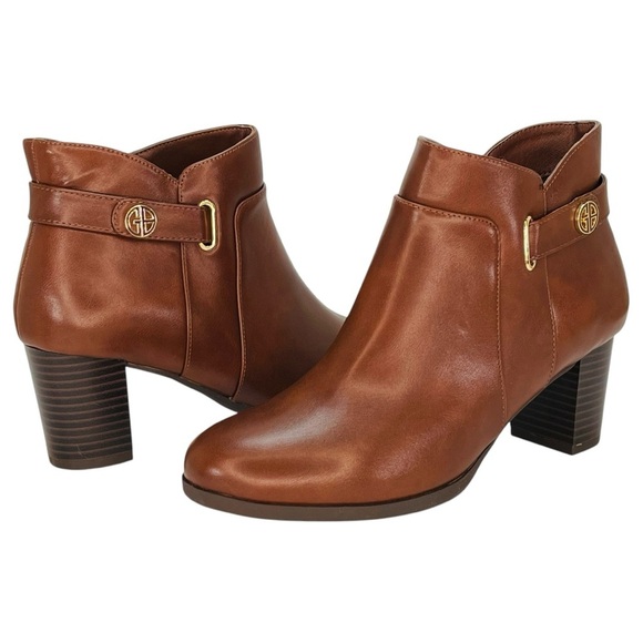 Giani Bernini Artemyss Brown Faux Leather Womens Ankle Boots Size 8.5W - Picture 13 of 13